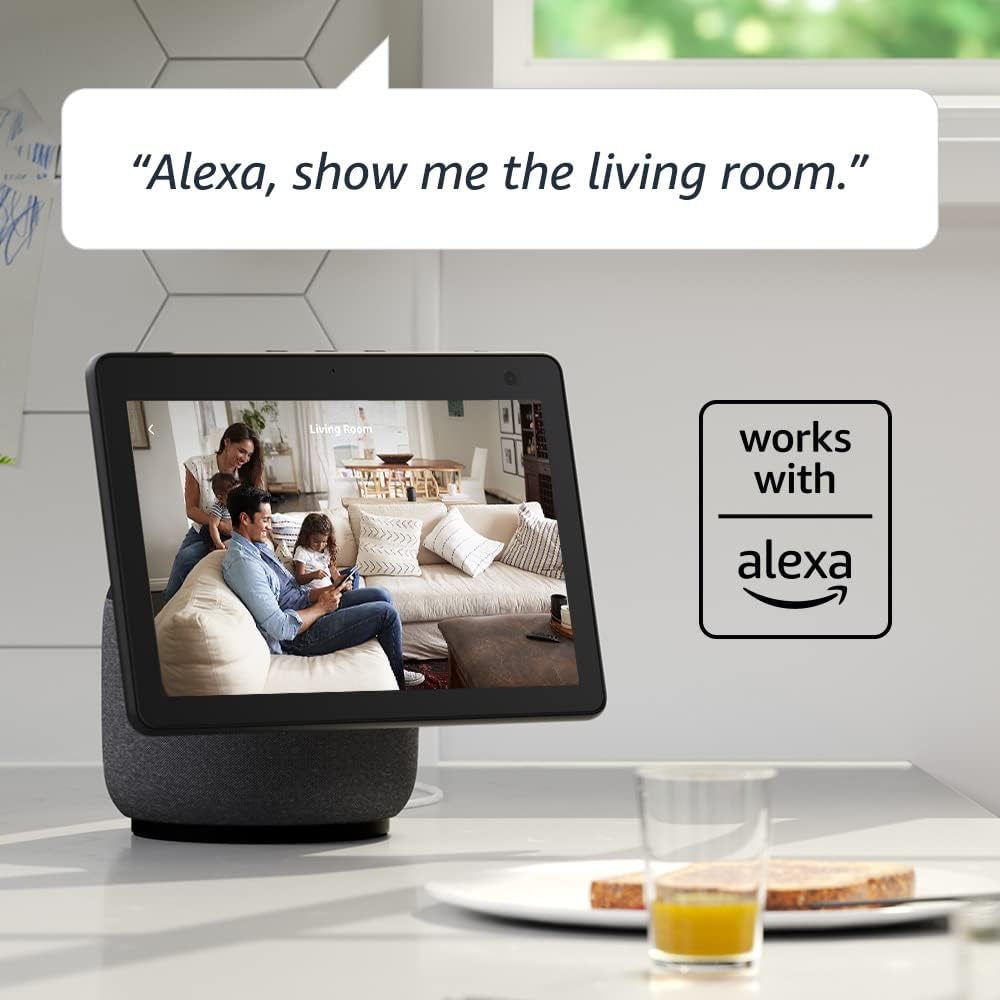 Cámara de seguridad inteligente compacta para interiores, fácil de conectar, vídeo HD 1080p, visión nocturna, detección de movimiento, audio bidireccional, fácil configuración, compatible con Alexa.